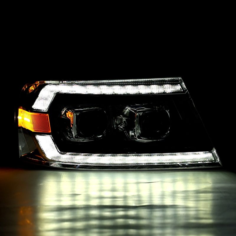 AlphaRex 04-08 Ford F150 / 06-08 Lincoln Mark LT LUXX-Series LED Projector Headlights Black