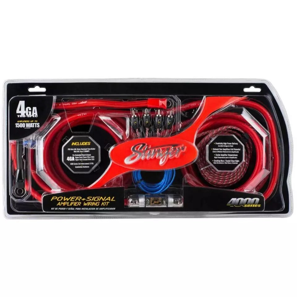 Stinger SK4641 4 Gauge 4000 Series Car Audio Amplifier Wiring Installation Kit