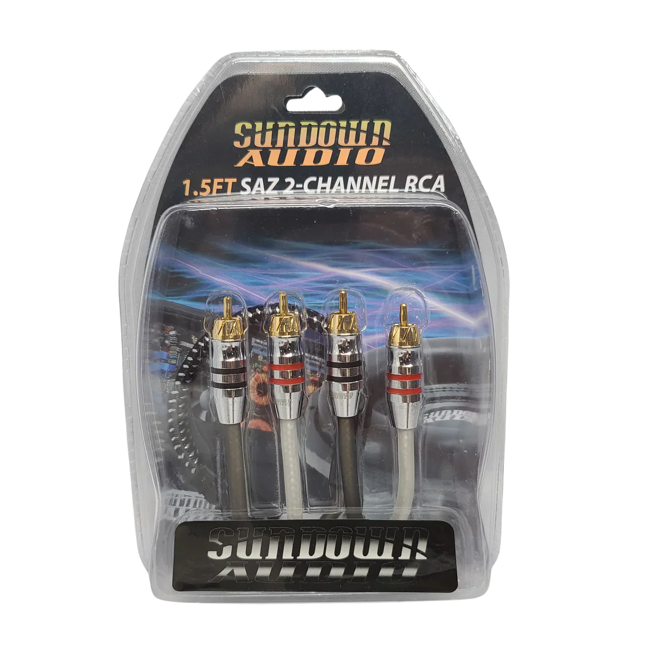 Sundown Audio 1.5 ft. 2 Channel High Quality RCA Interconnect Cables (SAZ Series)