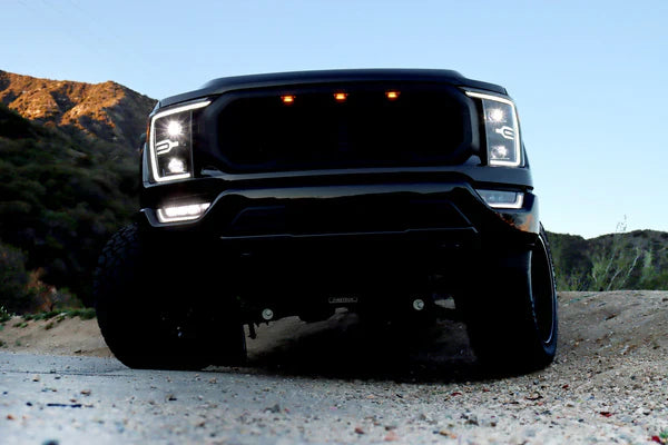AlphaRex 21-23 Ford F150 / 21-23 Ford F150 Raptor LUXX-Series LED Projector Headlights Black