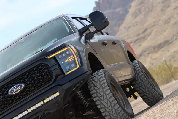 AlphaRex 21-23 Ford F150 / 21-23 Ford F150 Raptor NOVA-Series LED Projector Headlights Black