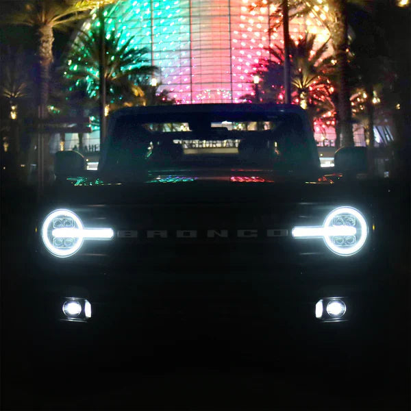 AlphaRex 21-25 Ford Bronco /22-25 Ford Bronco Raptor NOVA-Series LED Projector Headlights Alpha-Black