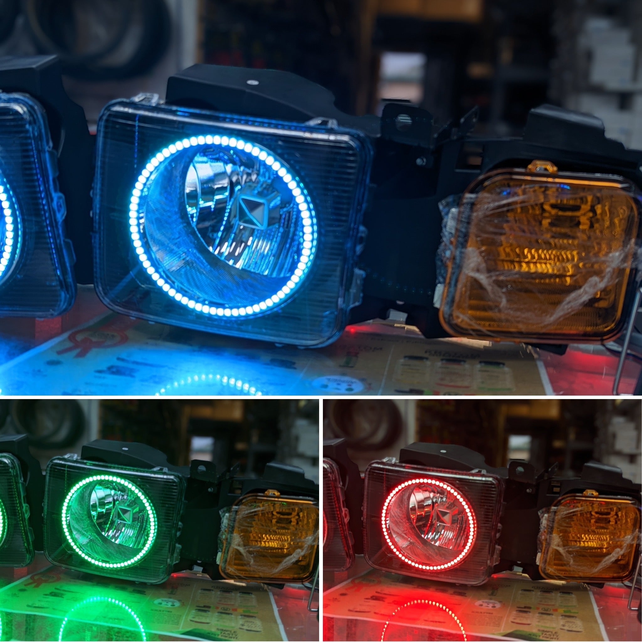 Prebuilt 2005-2010 Hummer H3 RGB Color Changing LED Headlights and Fog lights with Bluetooth