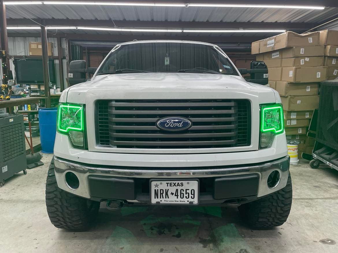2009-2014 Ford F-150 RGB Color Changing Halo Pre-Built Headlight Assembly.