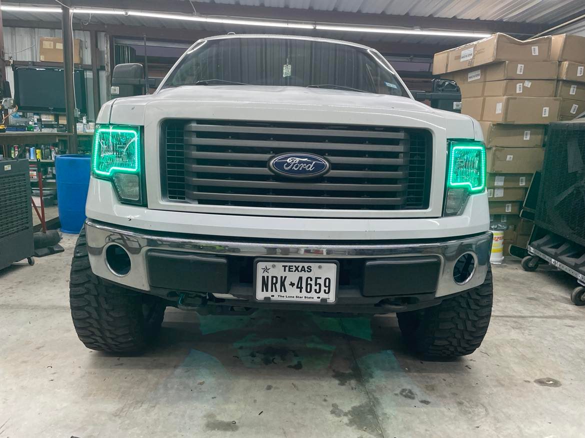 2009-2014 Ford F-150 RGB Color Changing Halo Pre-Built Headlight Assembly.