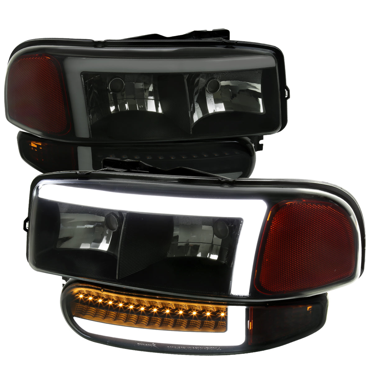 Spec-D 99-06 GMC Sierra Denali Yukon/XL SEQ Bumper Lights Black/Smoked