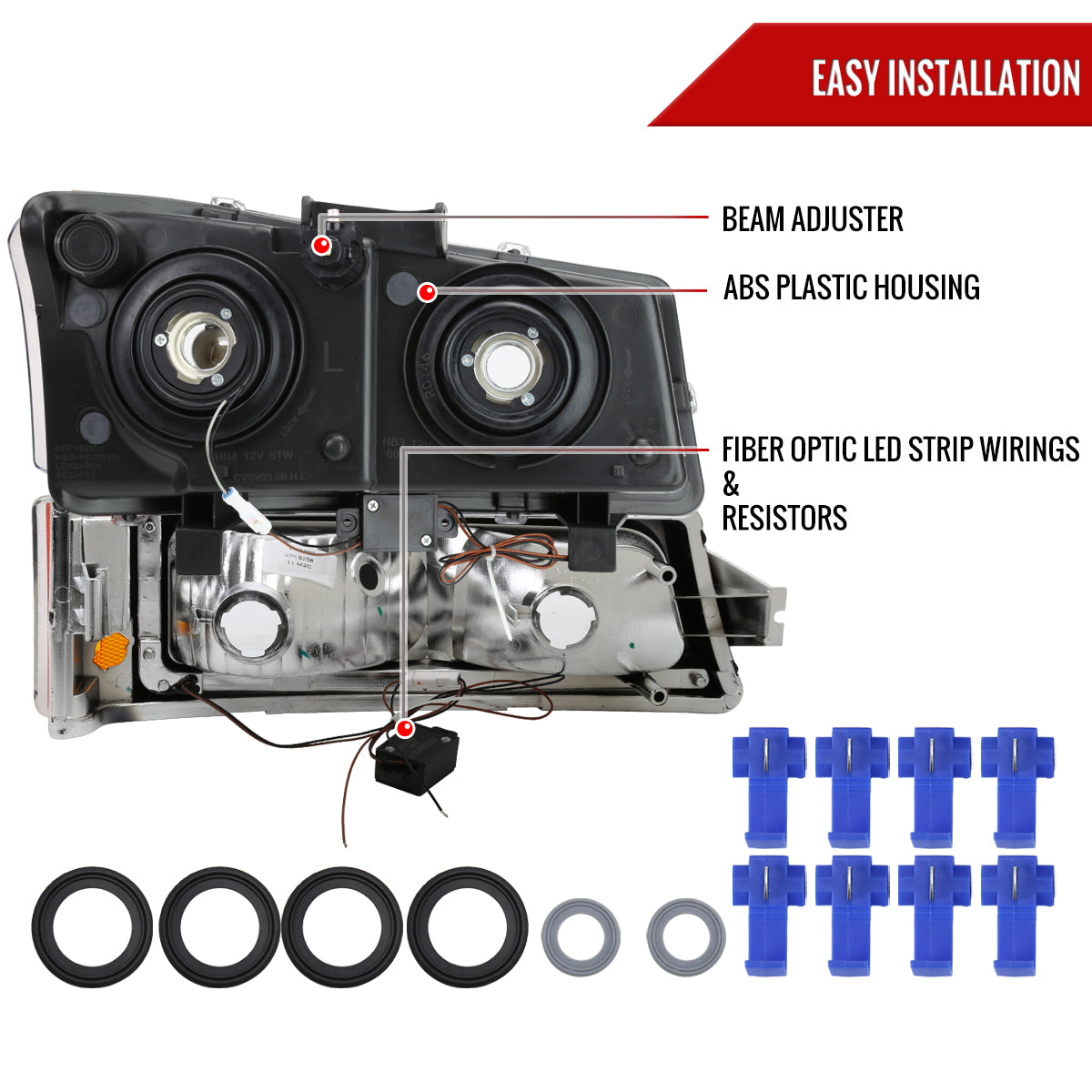 Spec-D 03-07 Silverado/02-06 Avalanche Bar OE Style Headlights
