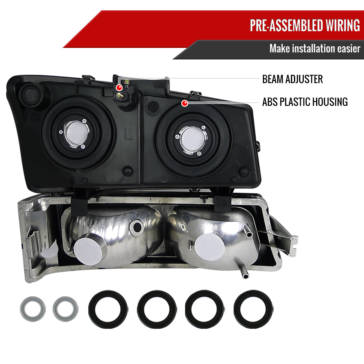Spec-D 02-06 Avalanche/03-07 Silverado OEM Style Bumper Lights Smoked