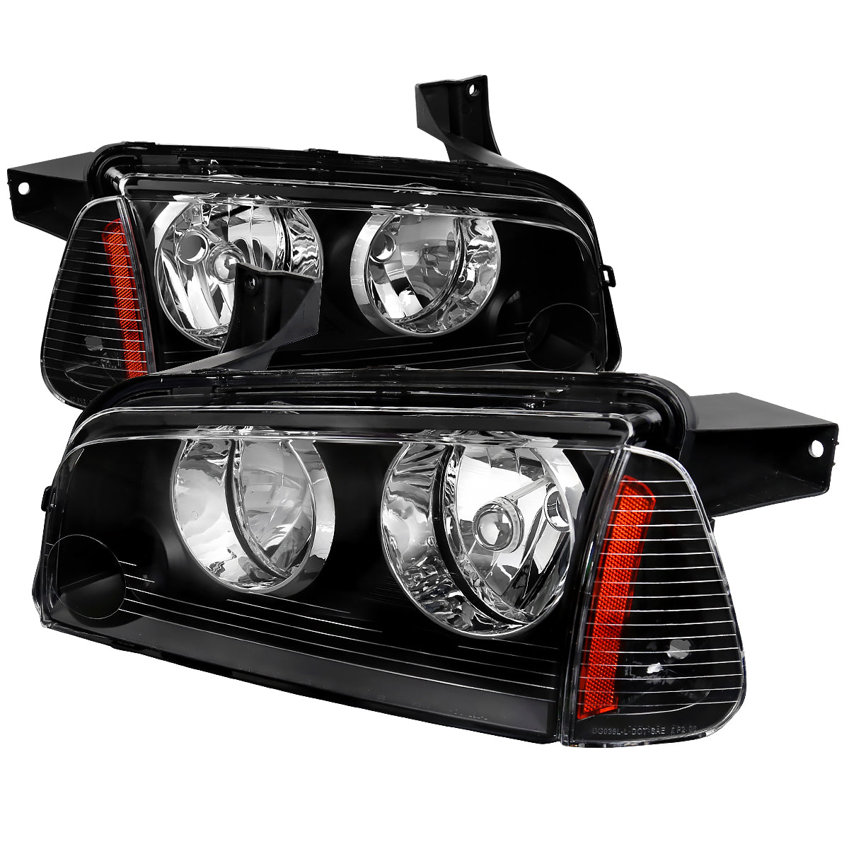 Spec-D 06-10 Dodge Charger Headlights OEM Style w/ Corner Lights Black