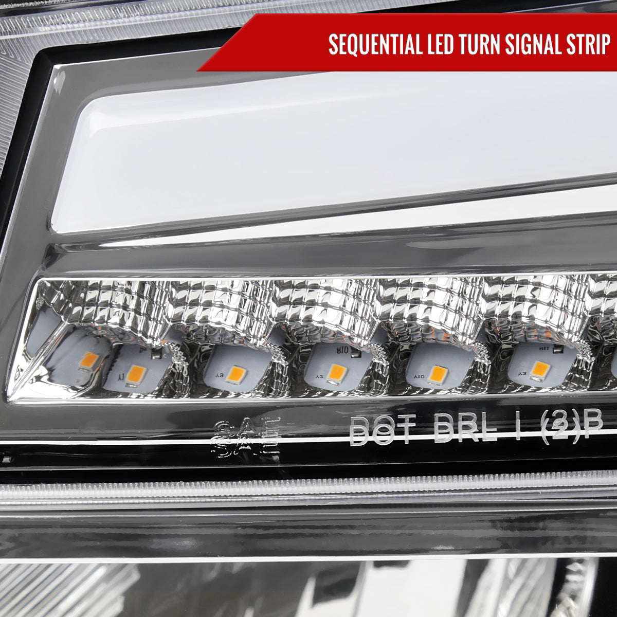 Spec-D 04-12 Colorado/Canyon Headlights LED Bar SEQ Chrome/Clear