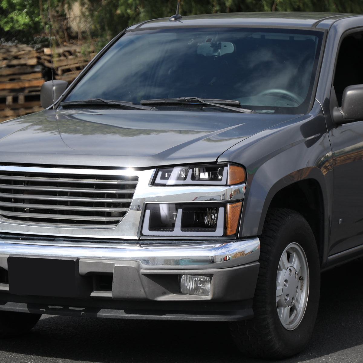 Spec-D 04-12 Colorado GMC Canyon Headlights Black/Amber Corner