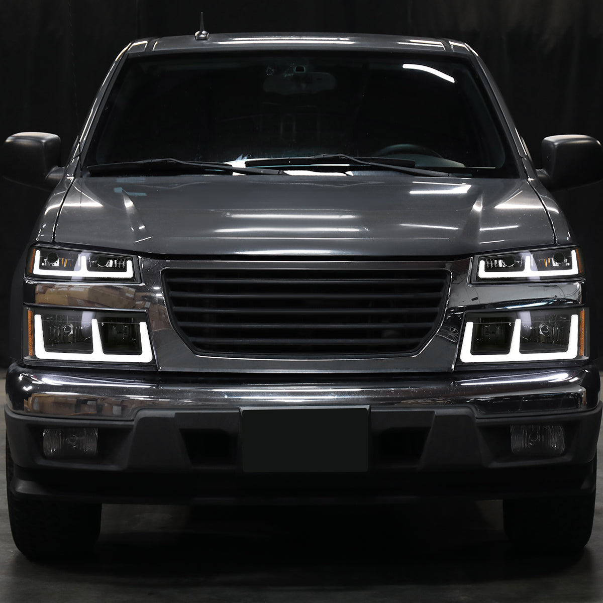 Spec-D 04-12 Colorado GMC Canyon Headlights Black/Amber Corner