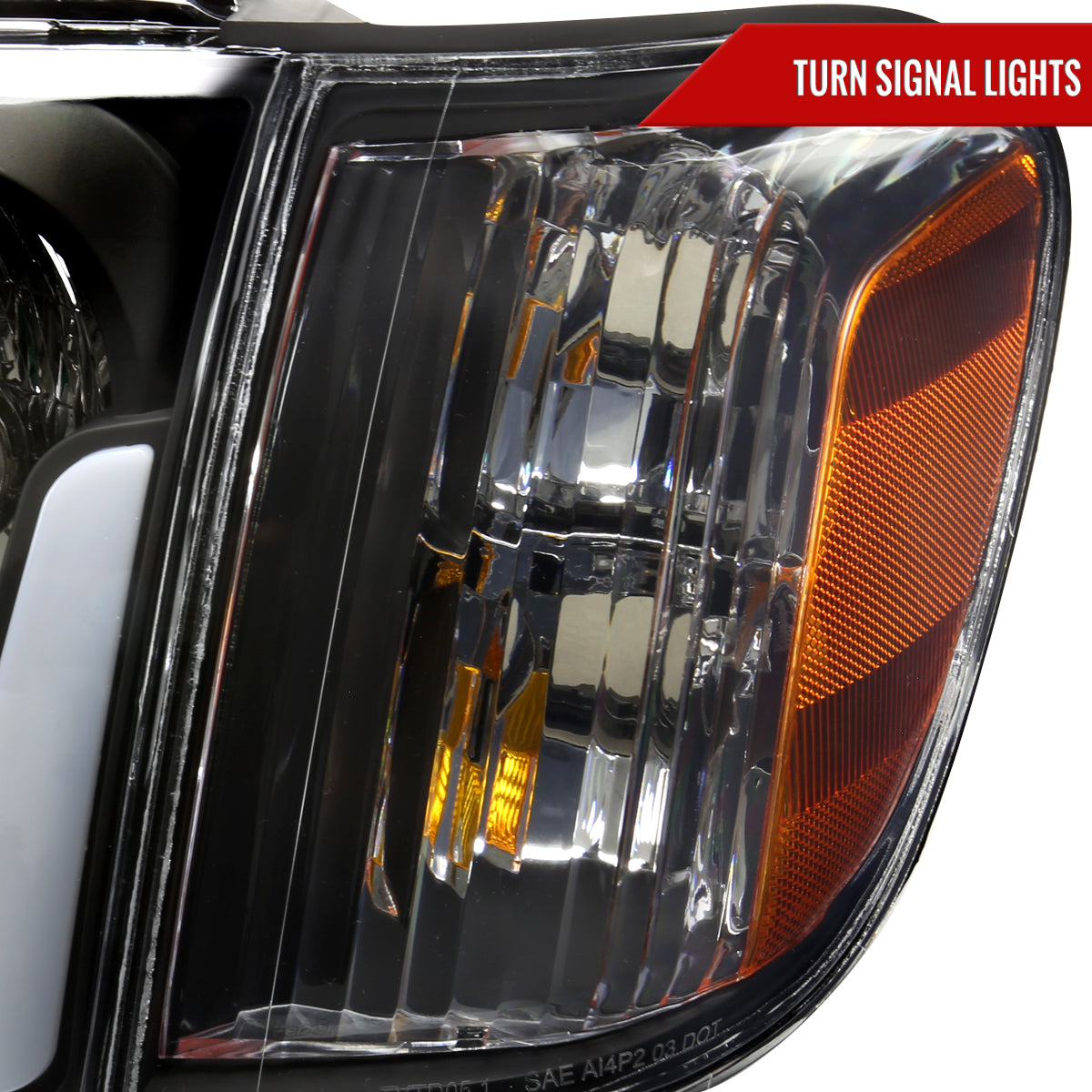 Spec-D 05-06 Tundra/05-07 Sequoia Headlights OEM style Black/Amber