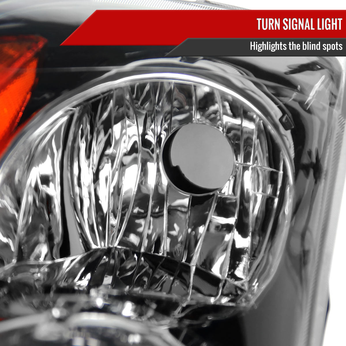 Spec-D 07-09 Nissan Altima 4DR Headlights Amber Reflectors Black