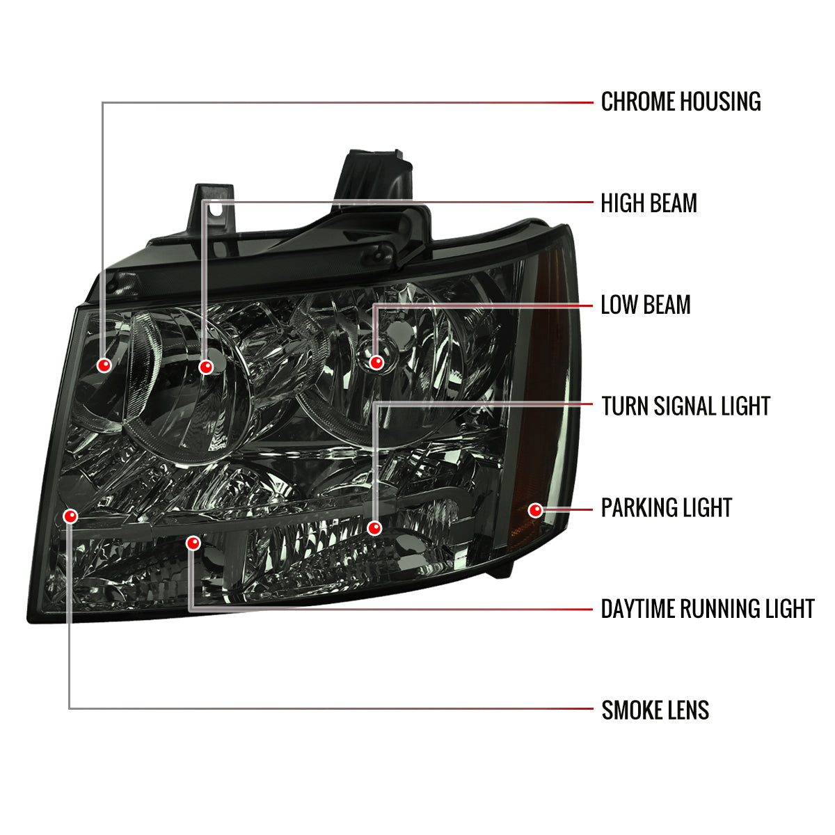 Spec-D 07-14 Avalanche/Tahoe/Suburban OE Style Smoked Headlights