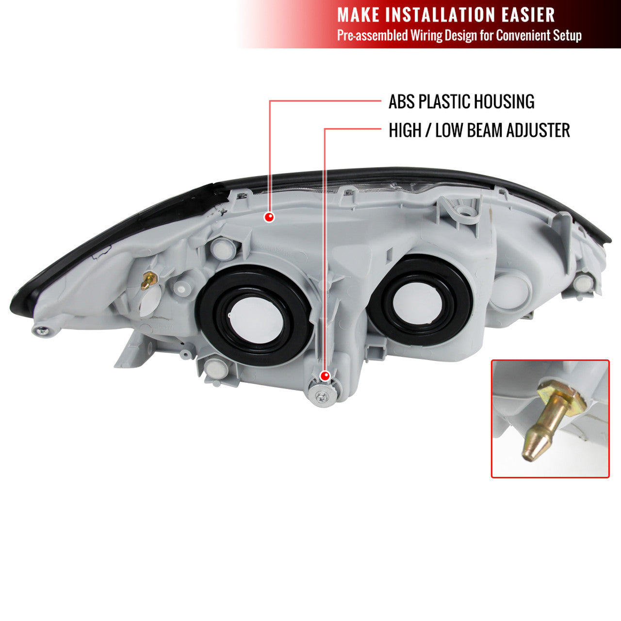 Spec-D 05-06 Toyota Camry Headlights Crystal Chrome/Clear Amber