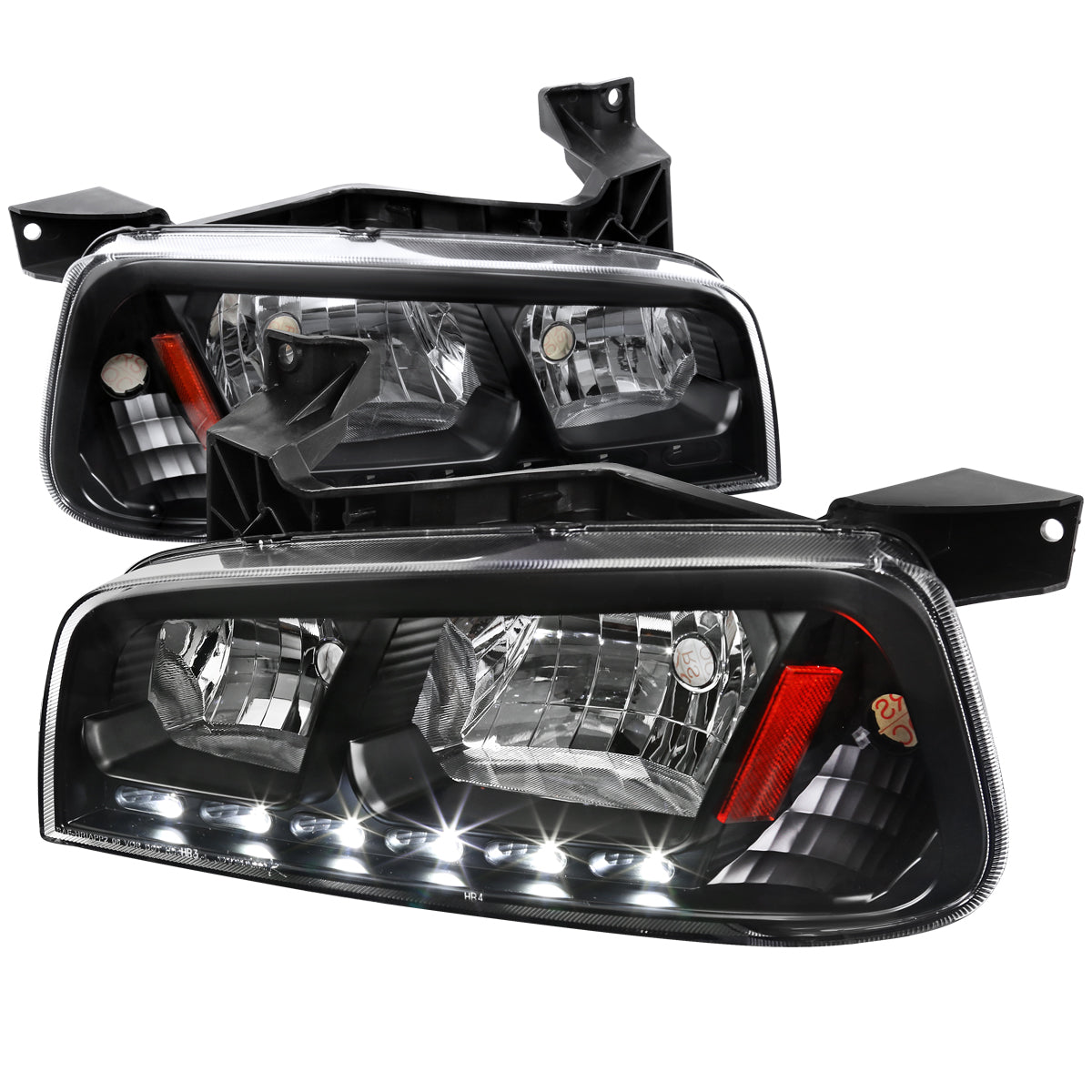 Spec-D 06-10 Dodge Charger 1PC Style Headlights OEM Style Black