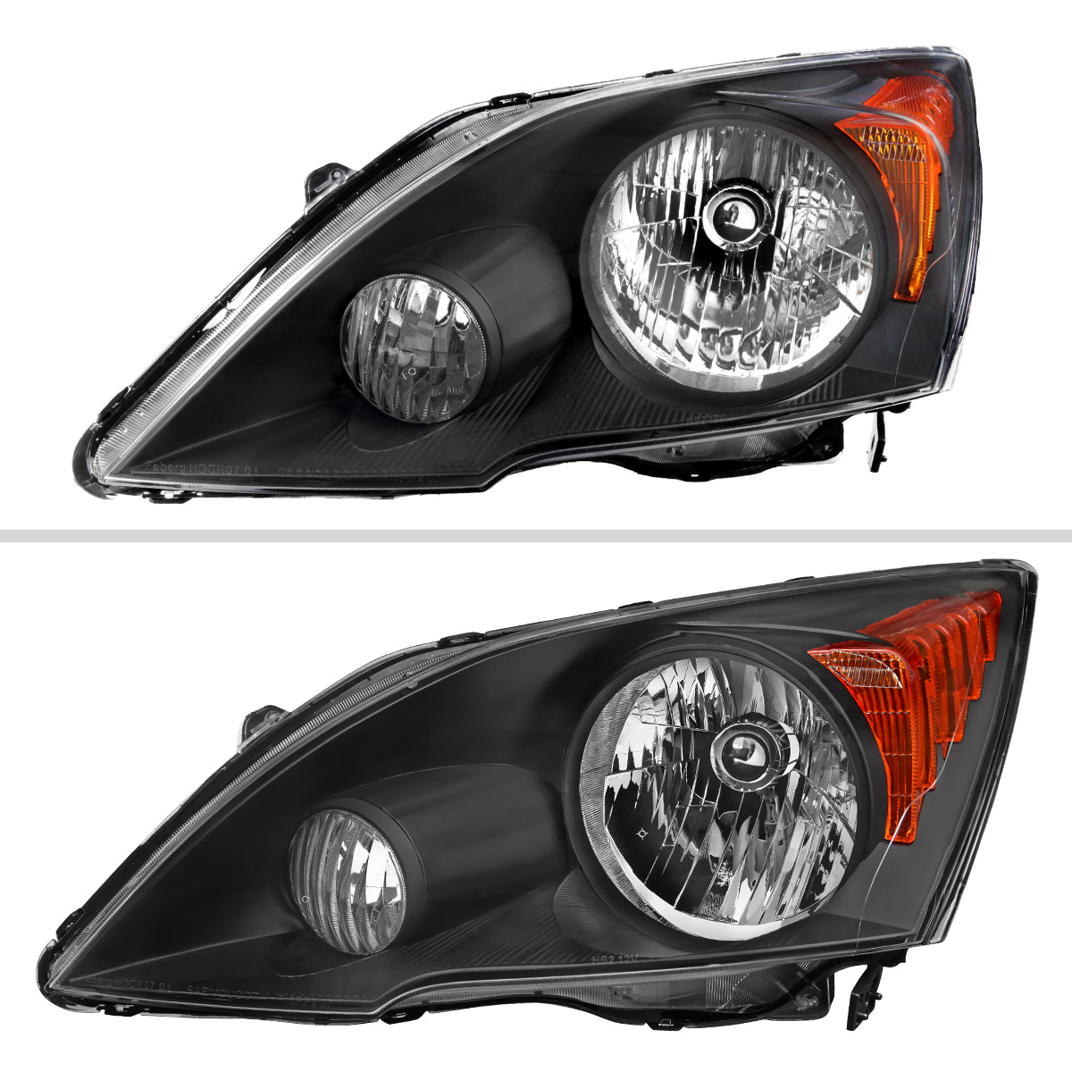 Spec-D 07-11 Honda CR-V Headlights OEM Style Matte Black/Clear