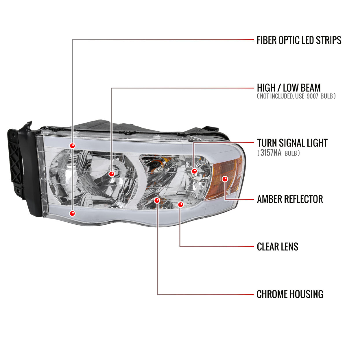 Spec-D 02-05 Ram 1500/03-05 Ram 2500/3500 Headlights OEM Style