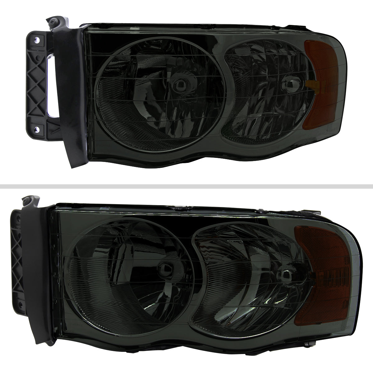 Spec-D 02-05 Ram 1500/03-05 Ram 2500 3500 Headlights OEM Style Smoked