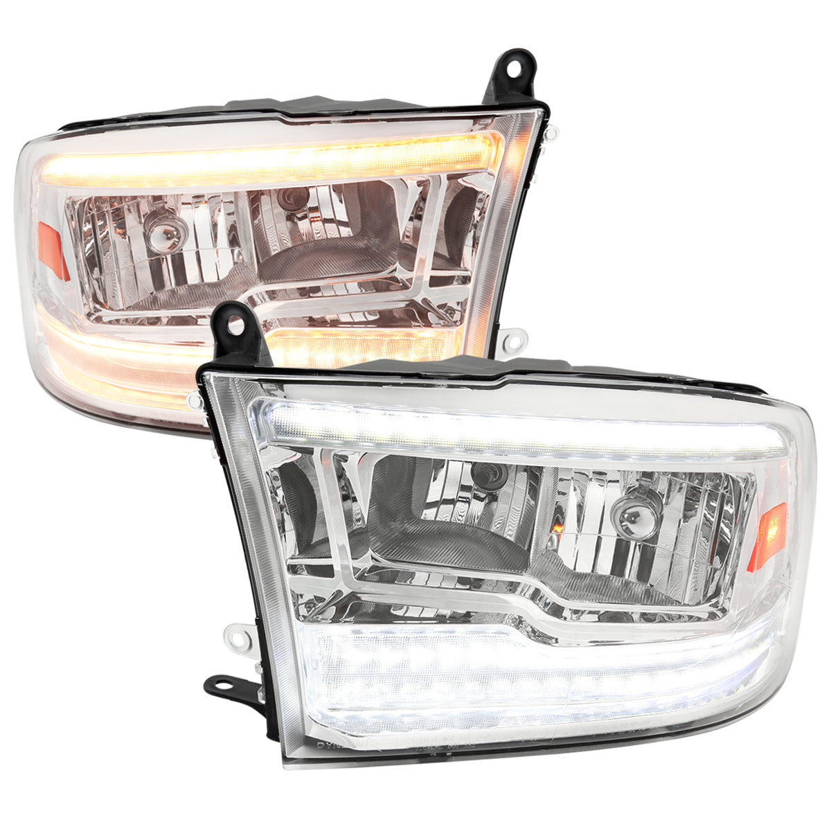 Spec-D 09-18 Ram 1500/10-18 Ram 2500 3500 Headlights Dual SEQ Bar