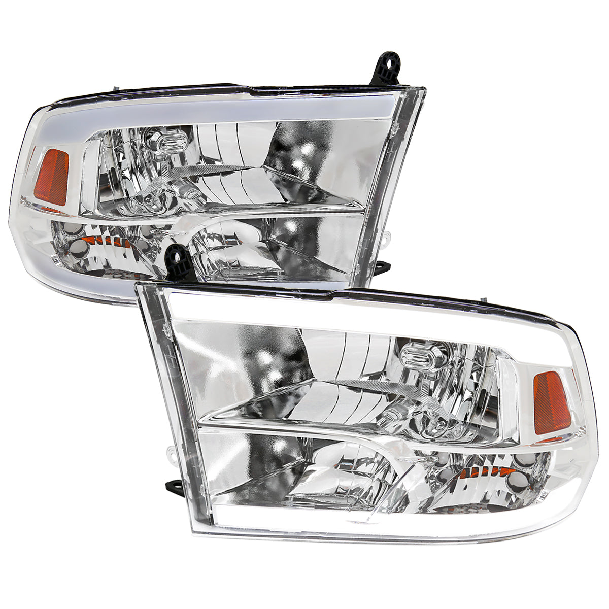 Spec-D 09-19 Ram 1500 2500 3500 Quad Style with Tube Headlights Chrome