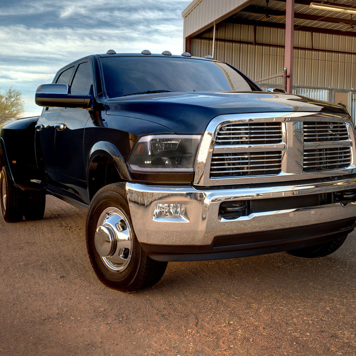 Spec-D 09-19 Ram 1500/10-19 Ram 2500/3500 Strip Headlights Black