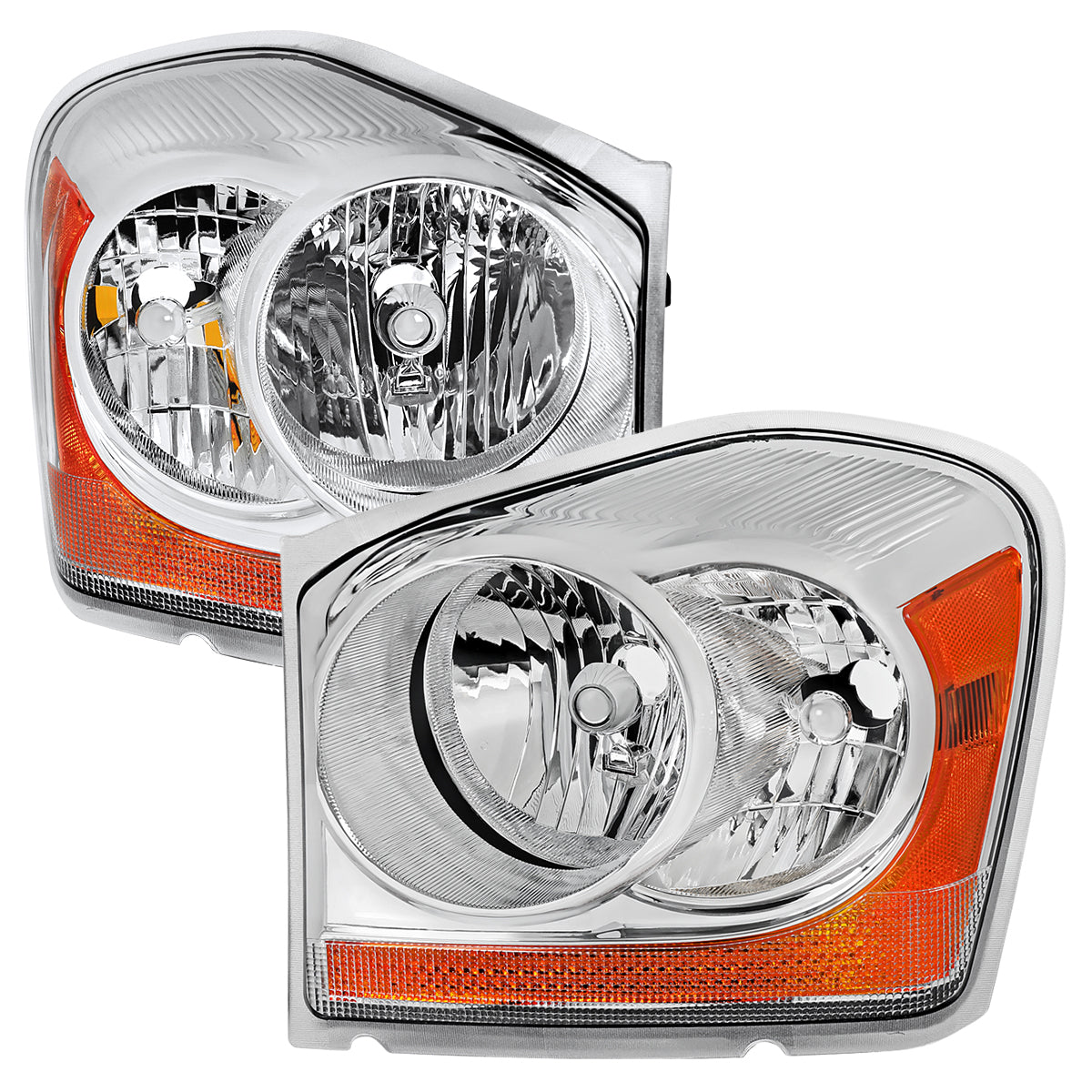 Spec-D 04-06 Dodge Durango Headlights OEM Style Chrome Amber