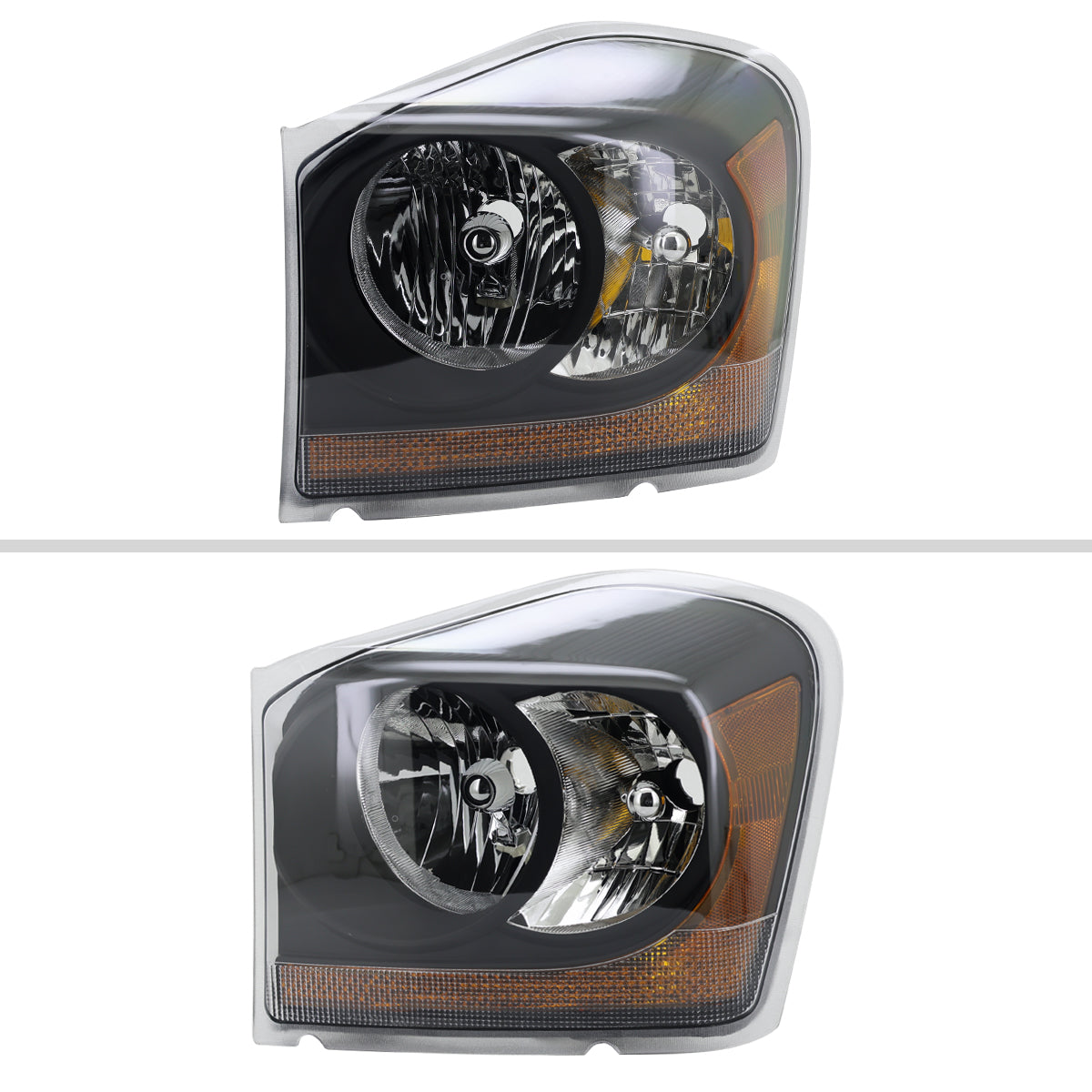 Spec-D 04-06 Dodge Durango Headlights OEM Style Black Amber