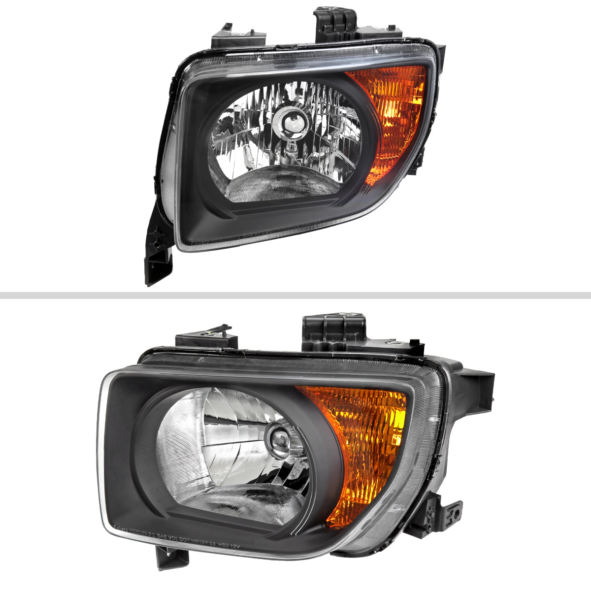 Spec-D 03-08 Honda Element Headlights OEM Style Black/Clear