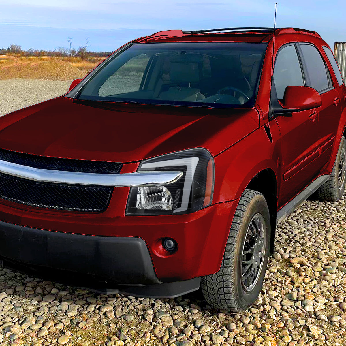 Spec-D 05-09 Equinox OEM Style with SEQ Bar Matte Headlights Black