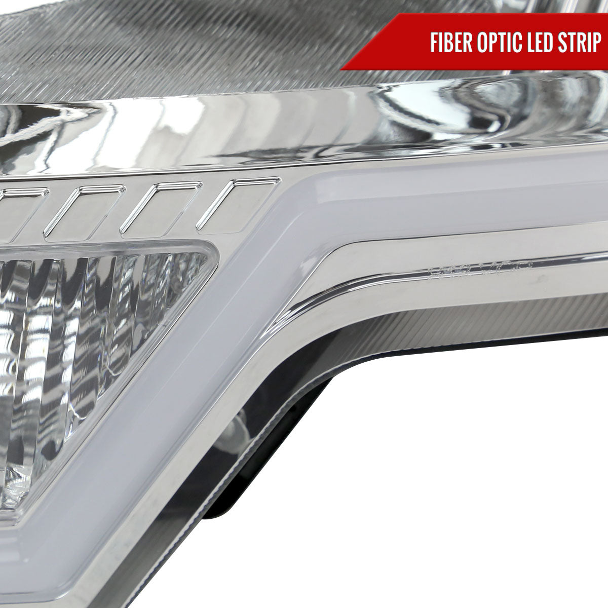 Spec-D 09-14 Ford F-150 LED Bar Headlights Amber Reflector Chrome