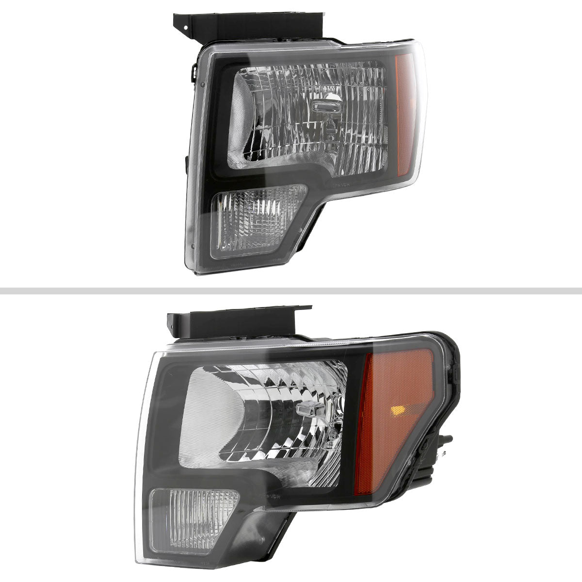 Spec-D 09-14 Ford F-150 Headlights OEM Style Matte Black/Clear