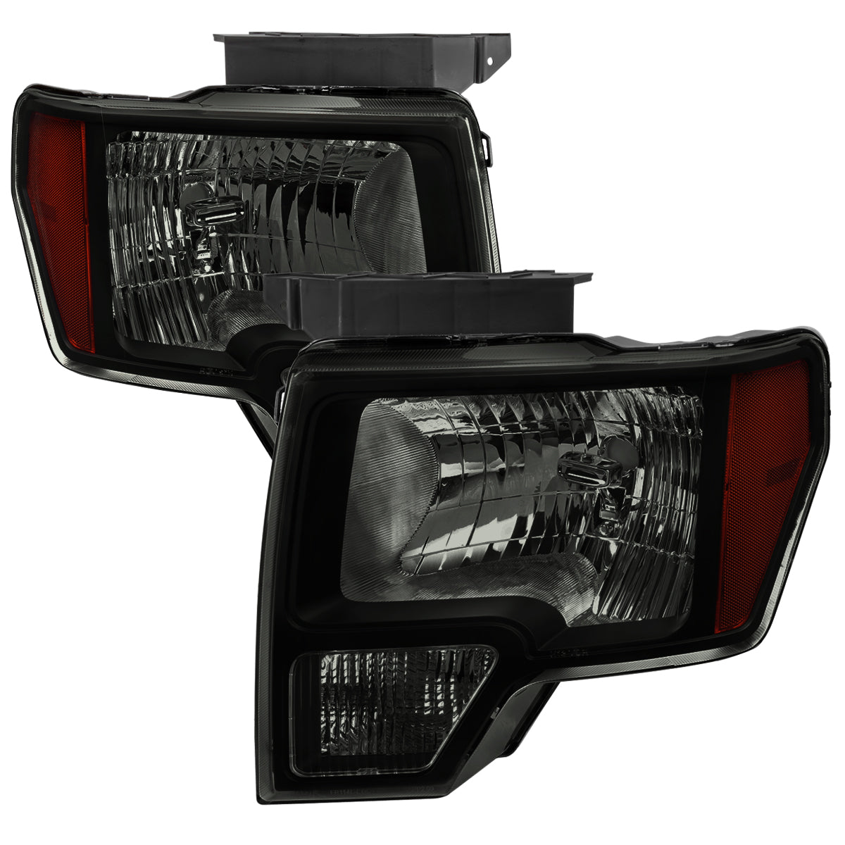 Spec-D 09-14 Ford F-150 Headlights OEM Style Black/Smoked Lens
