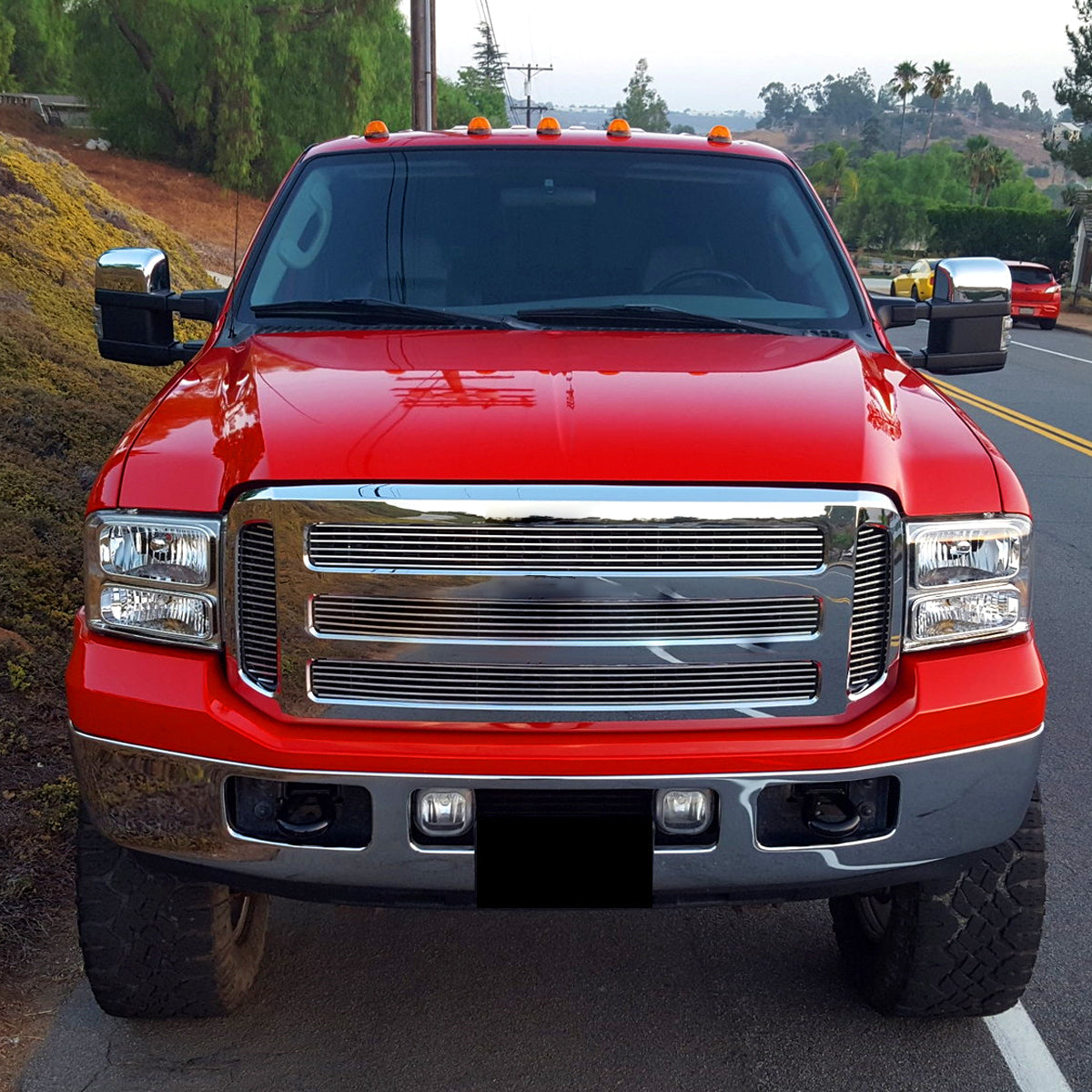 Spec-D 05-07 Ford F-250 Super Duty Headlights Chrome Amber Reflector