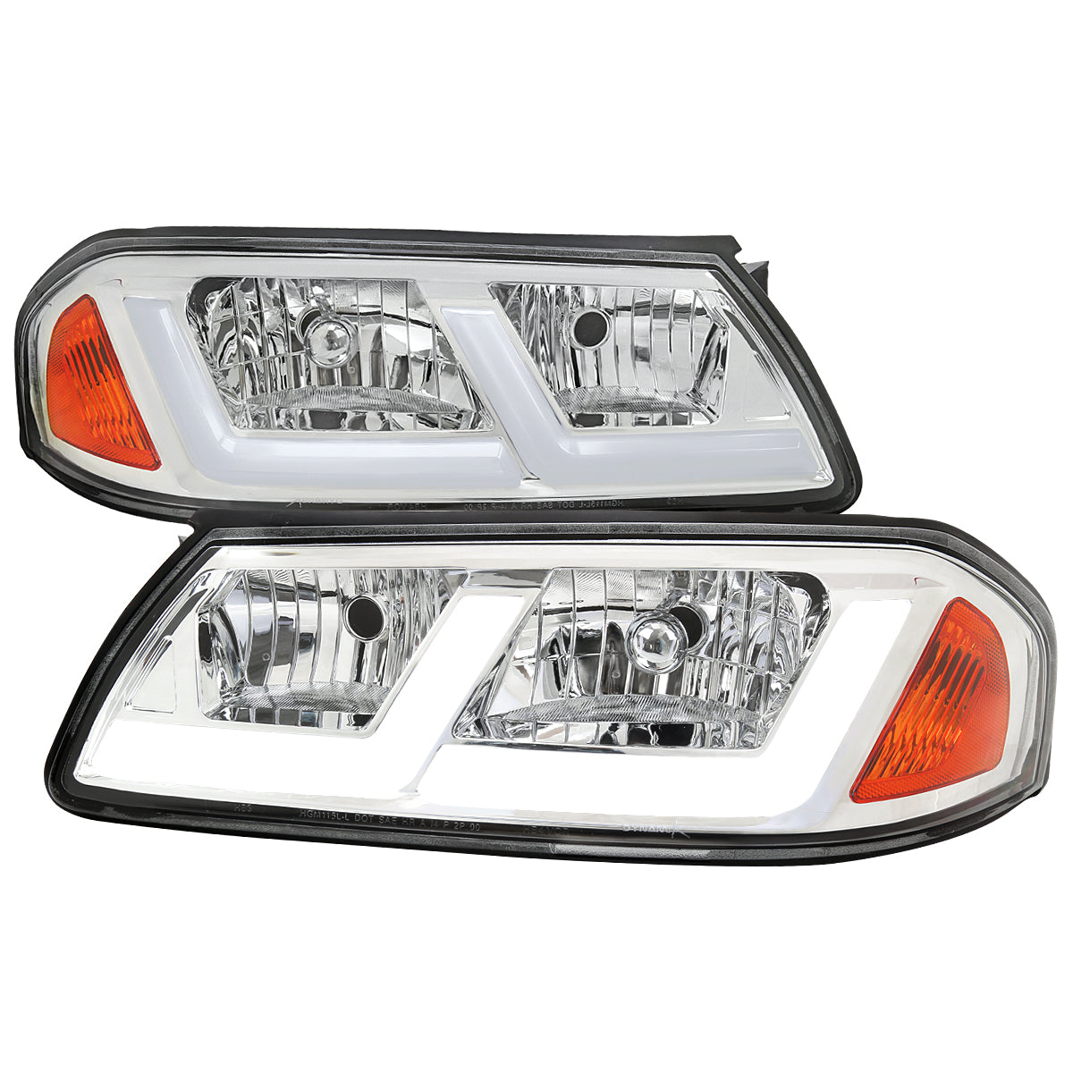 Spec-D 00-05 Chevy Impala Headlights LED Bar OEM Style Chrome
