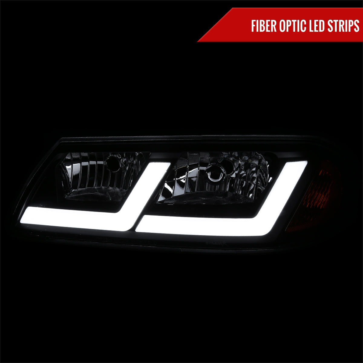 Spec-D 00-05 Chevy Impala LED Bar Headlights OEM Style Black
