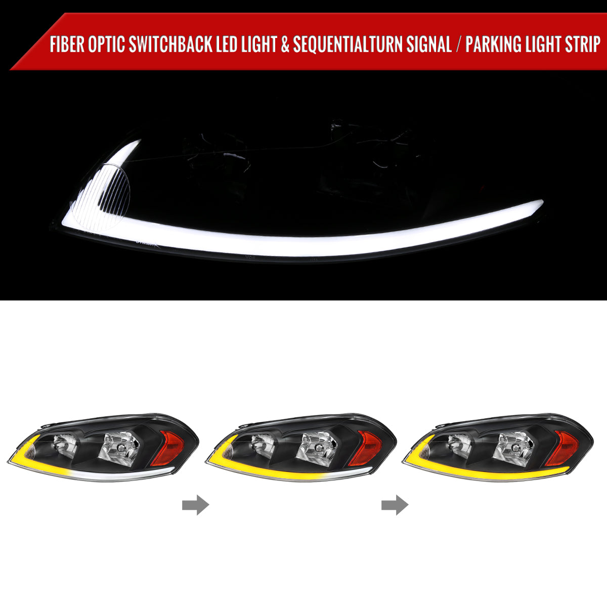 Spec-D 06-16 Impala /06-07 Monte Carlo Headlights Sequetial Black