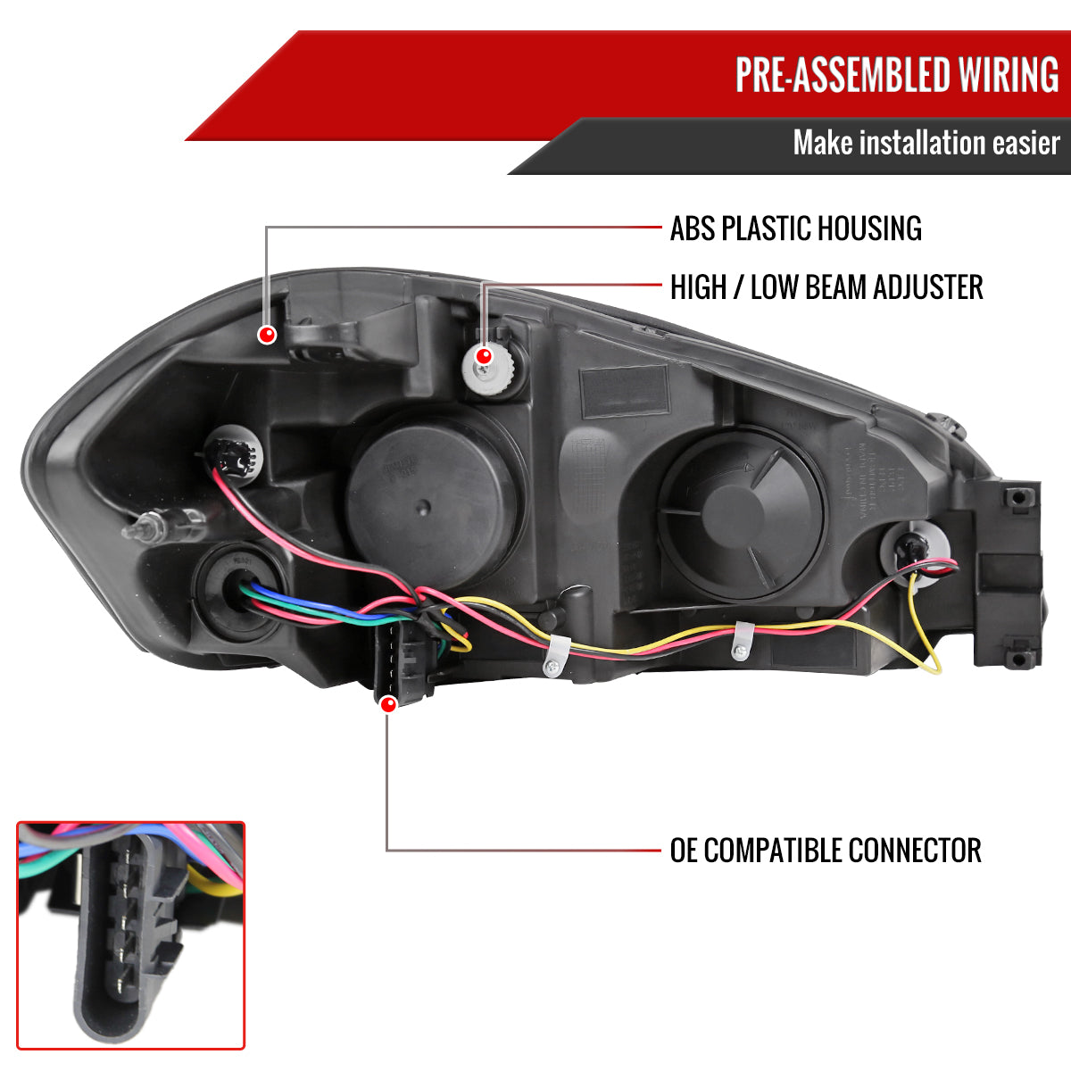 Spec-D 06-15 Chevy Impala Headlights Projector V2 Black