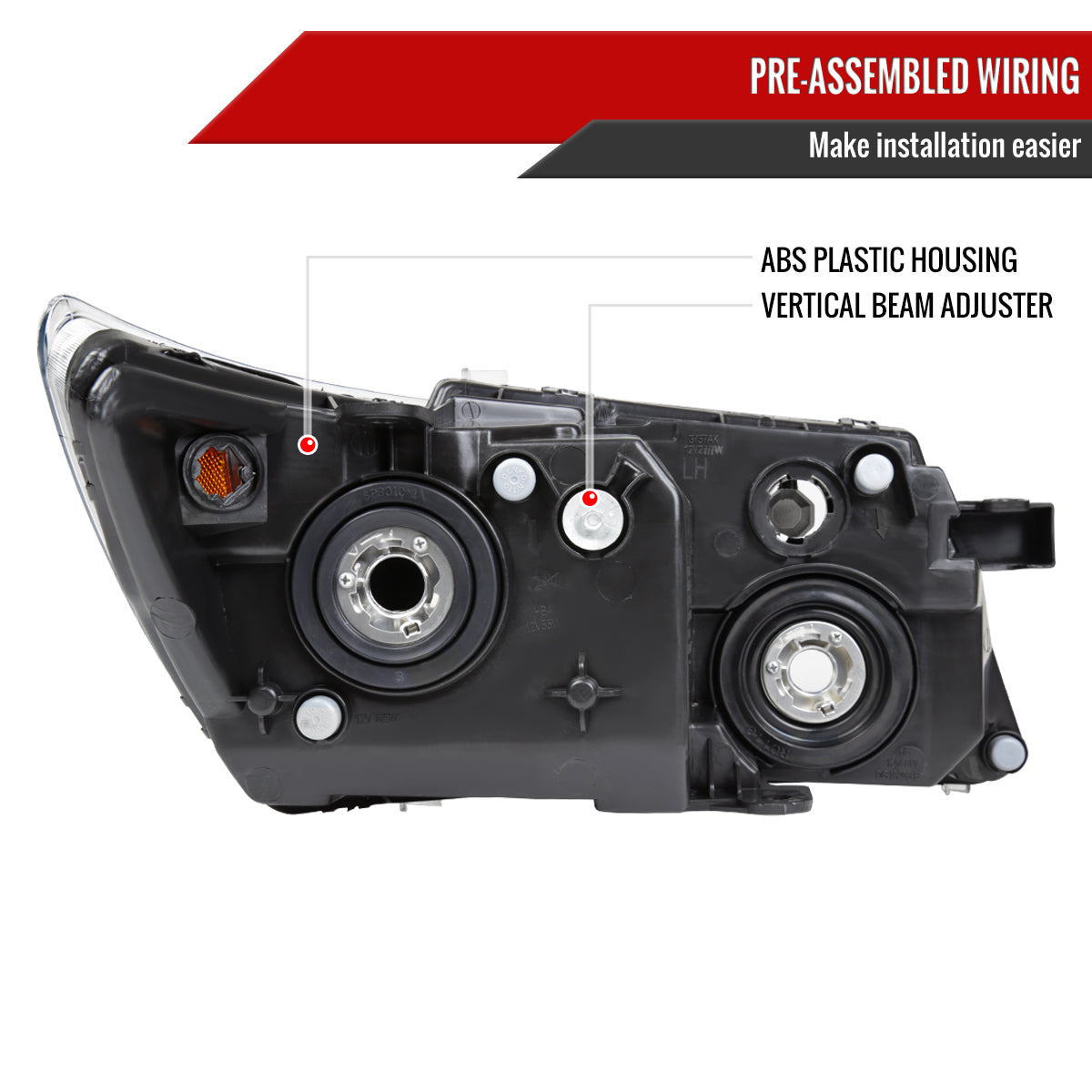 Spec-D 09-20 Dodge Journey Headlights OEM Replacement Black