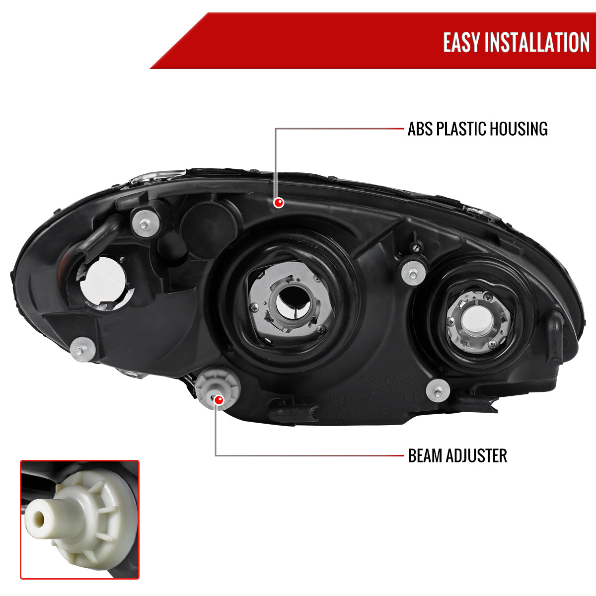 Spec-D 01-05 Chrysler PT Cruiser OE Style Headlights Black