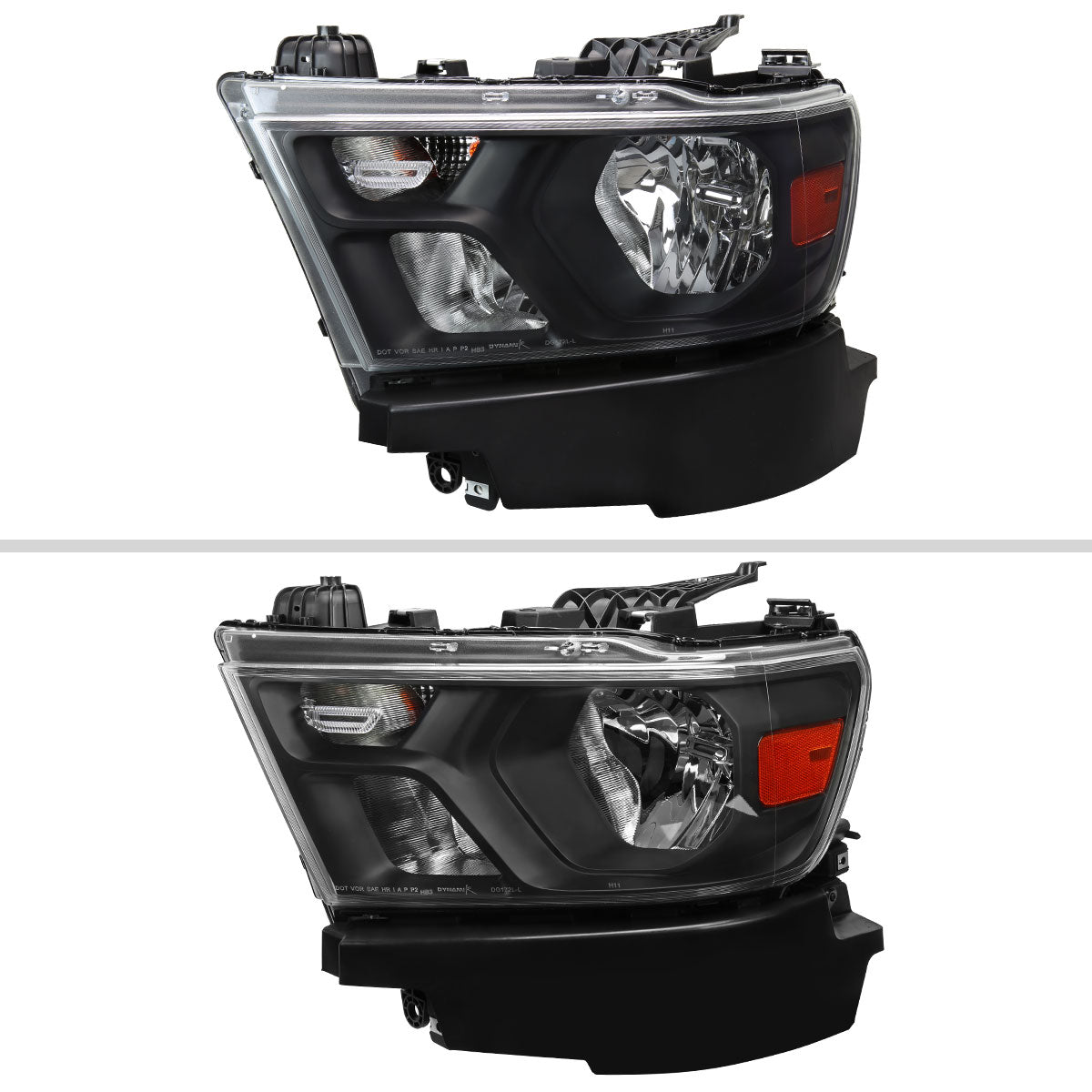 Spec-D 19-24 Ram 1500 Driver Headlight Black/Clear Replacement