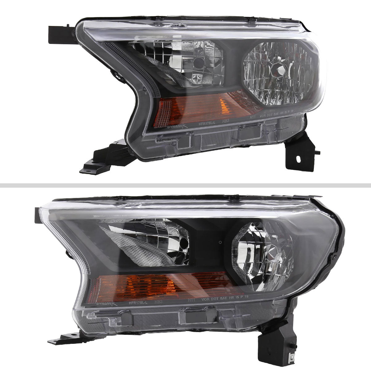 Spec-D 19-22 Ford Ranger XL XLT Headlights OEM Style Black