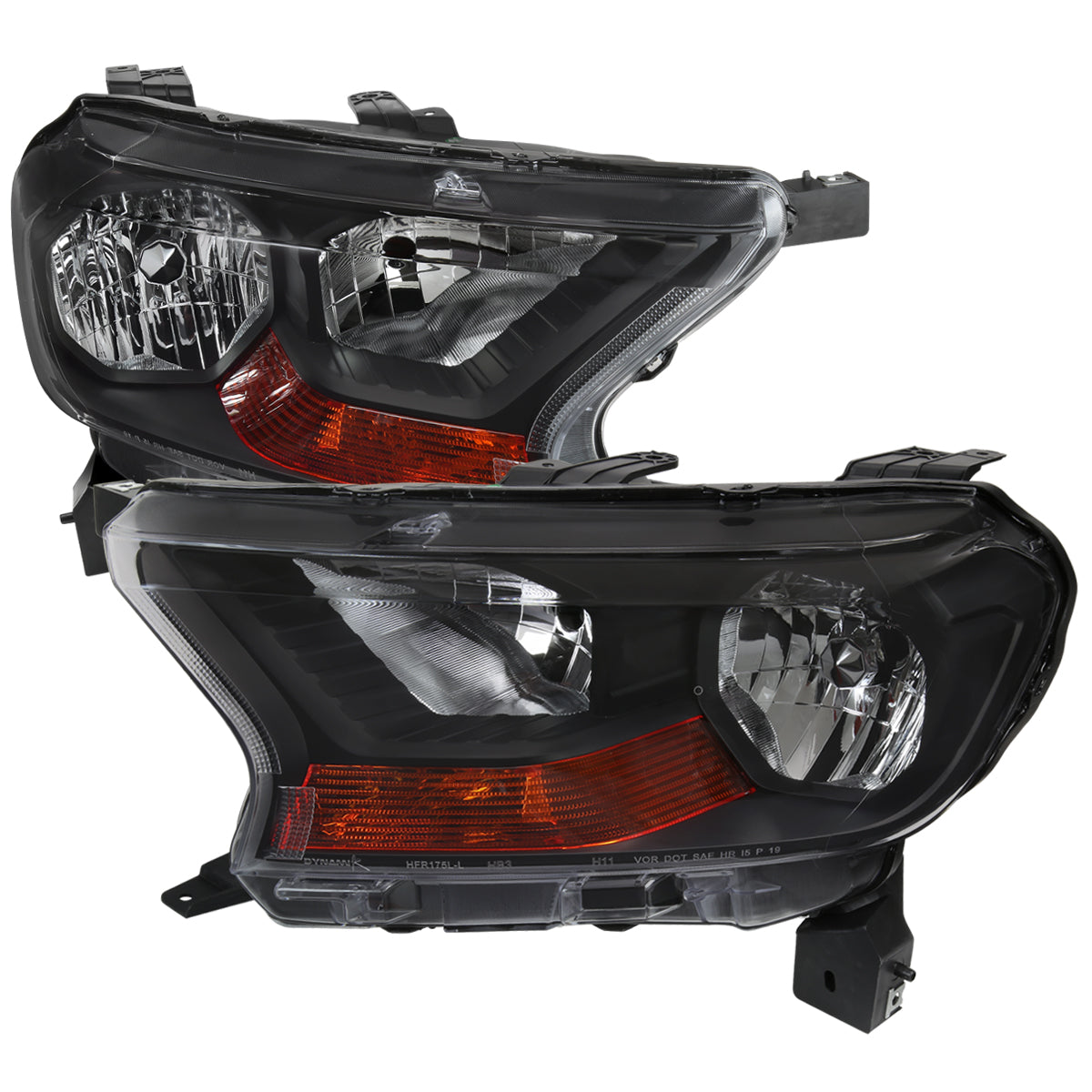Spec-D 19-22 Ford Ranger XL XLT Headlights OEM Style Black