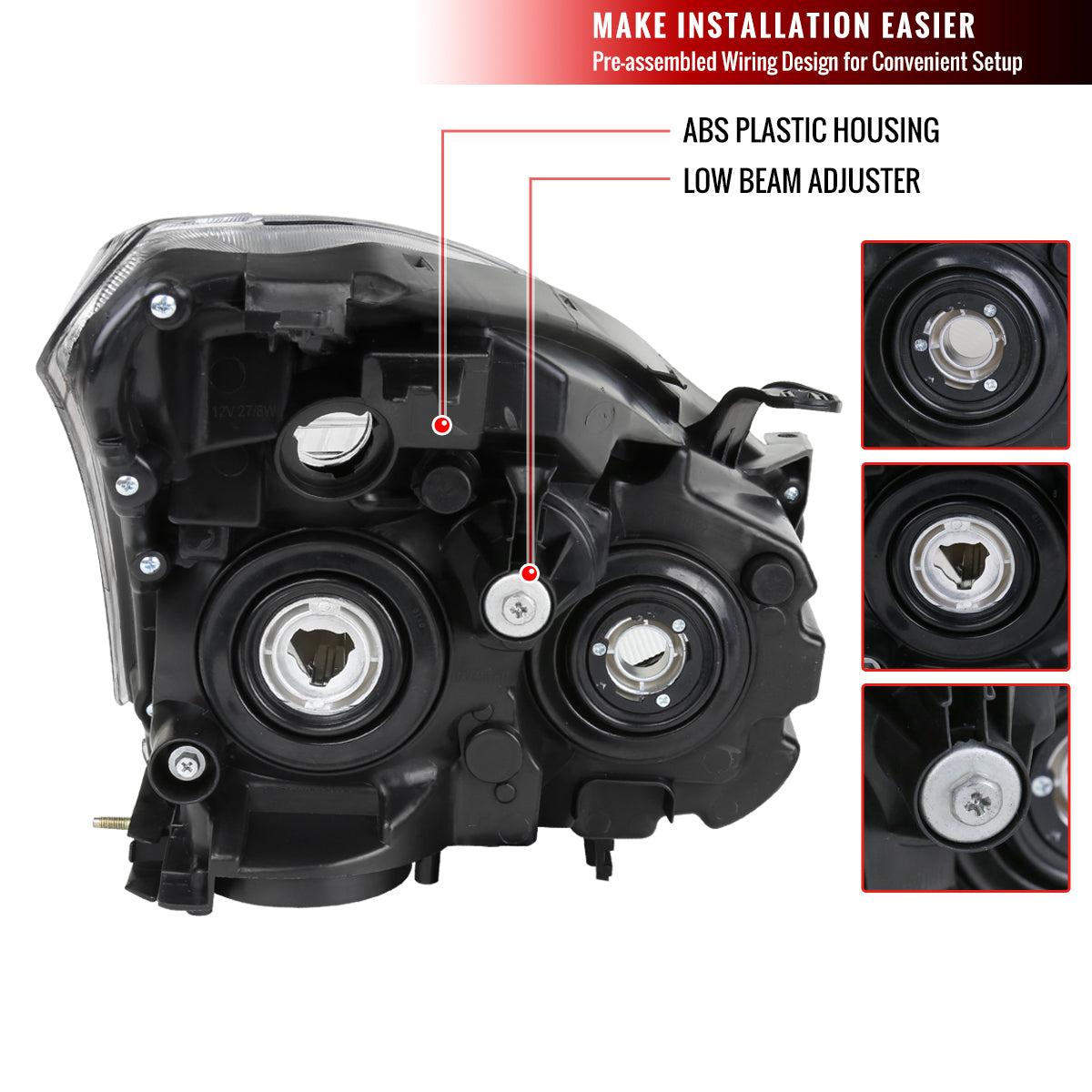 Spec-D 08-13 Nissan Rogue Driver Headlight OEM Chrome Replacement