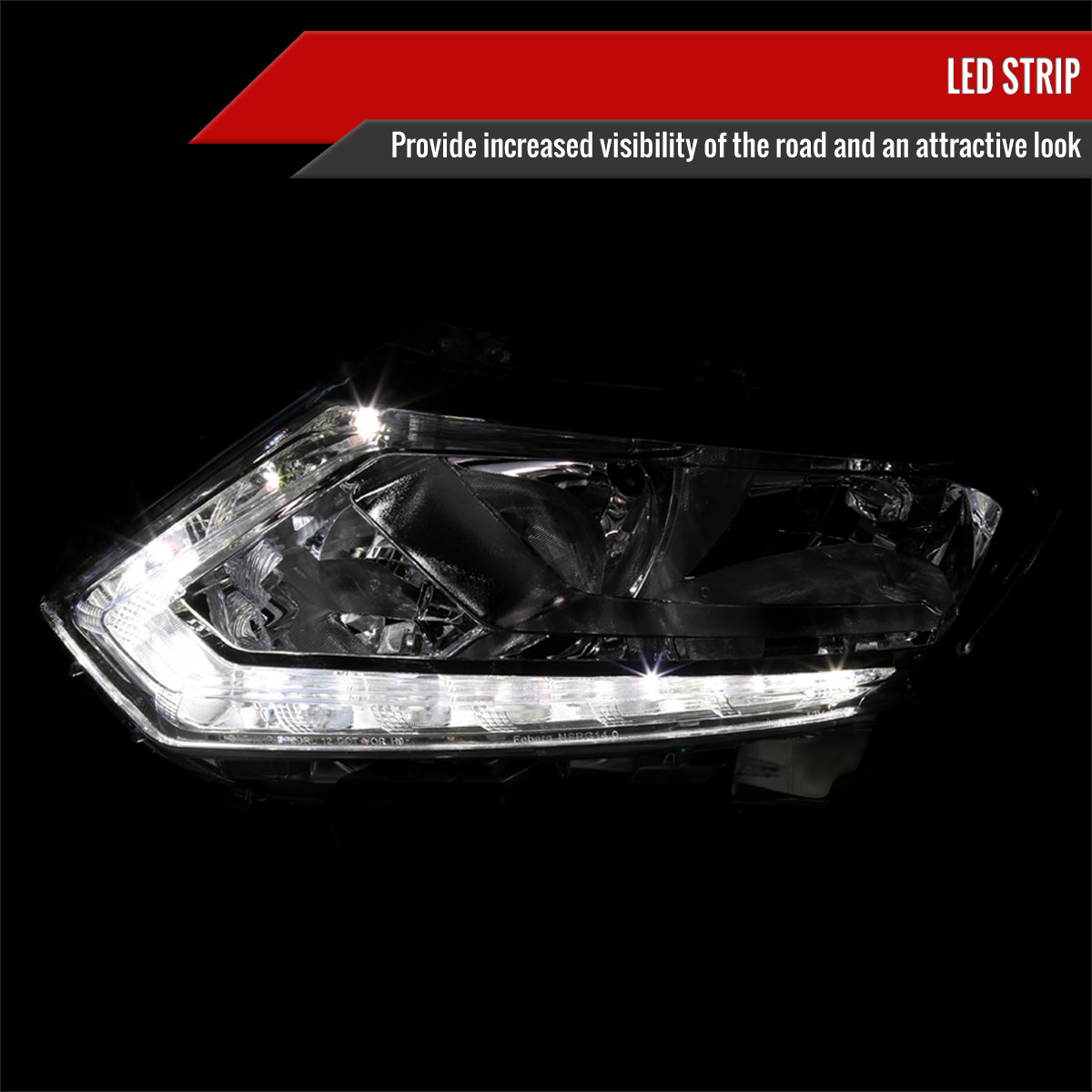 Spec-D 14-16 Nissan Rogue Headlights OEM Style Chrome/Smoked