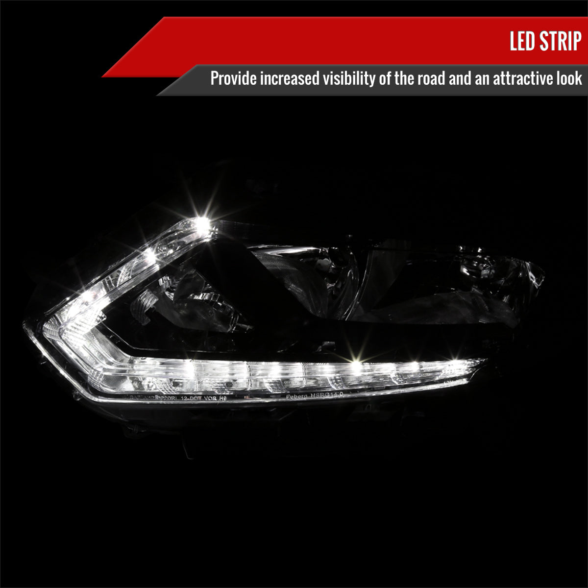 Spec-D 14-16 Nissan Rogue Driver LED Black Replacement