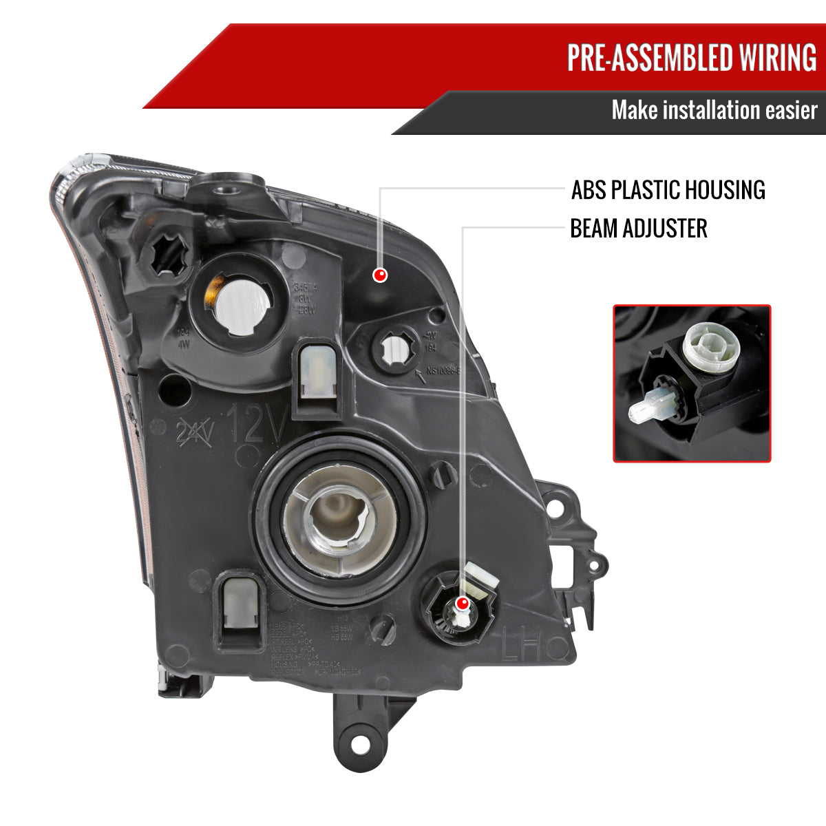 Spec-D 07-09 Nissan Sentra Headlights OEM Style Black/Clear
