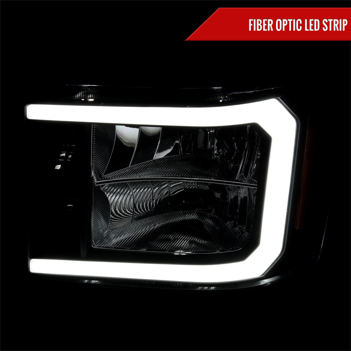 Spec-D 07-13 GMC Sierra 1500/2500/3500 LED Bar OE Style Headlights Blk