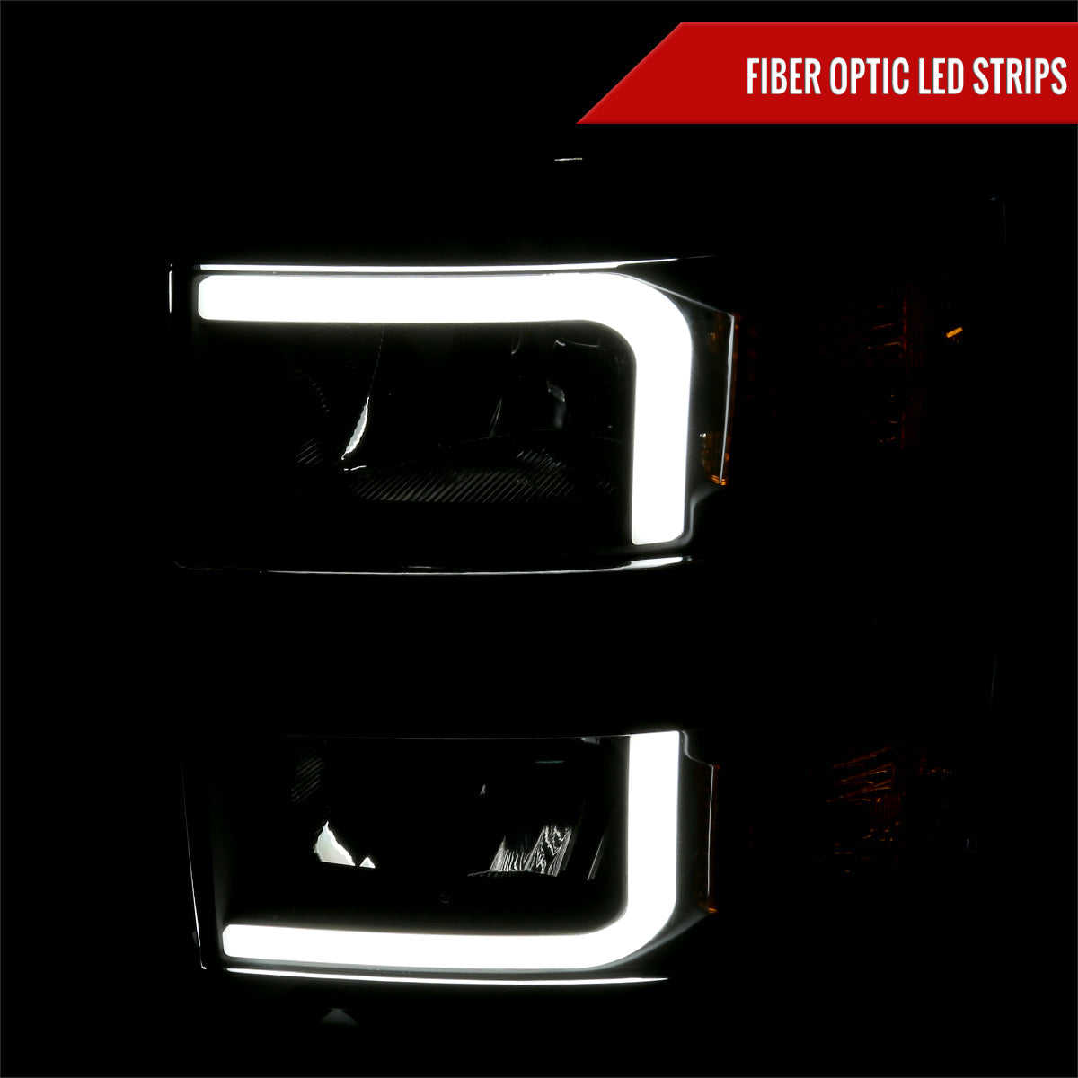 Spec-D 14-15 Chevy Silverado 1500 LED Bar OE Style Headlights Black